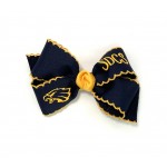 St. Dominic’s (Navy) / Yellow Gold Pico Stitch Bow - 4 Inch